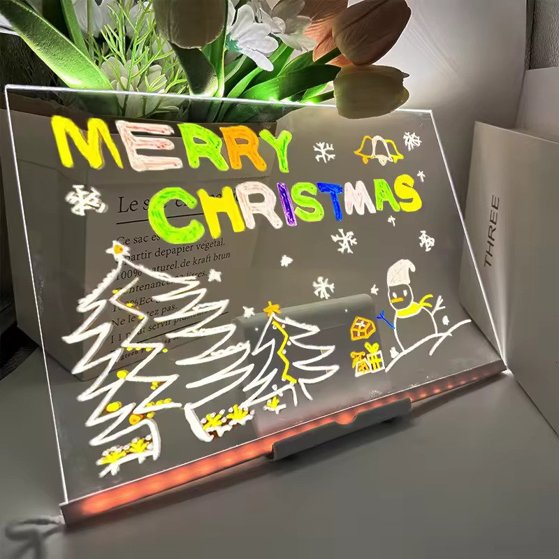 LED Magic Writing Board USB Light | Modern Dry Erase Acrylic Message Board