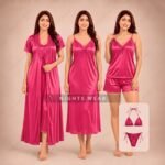 Misty 6 Piece Satin Nightwear Set